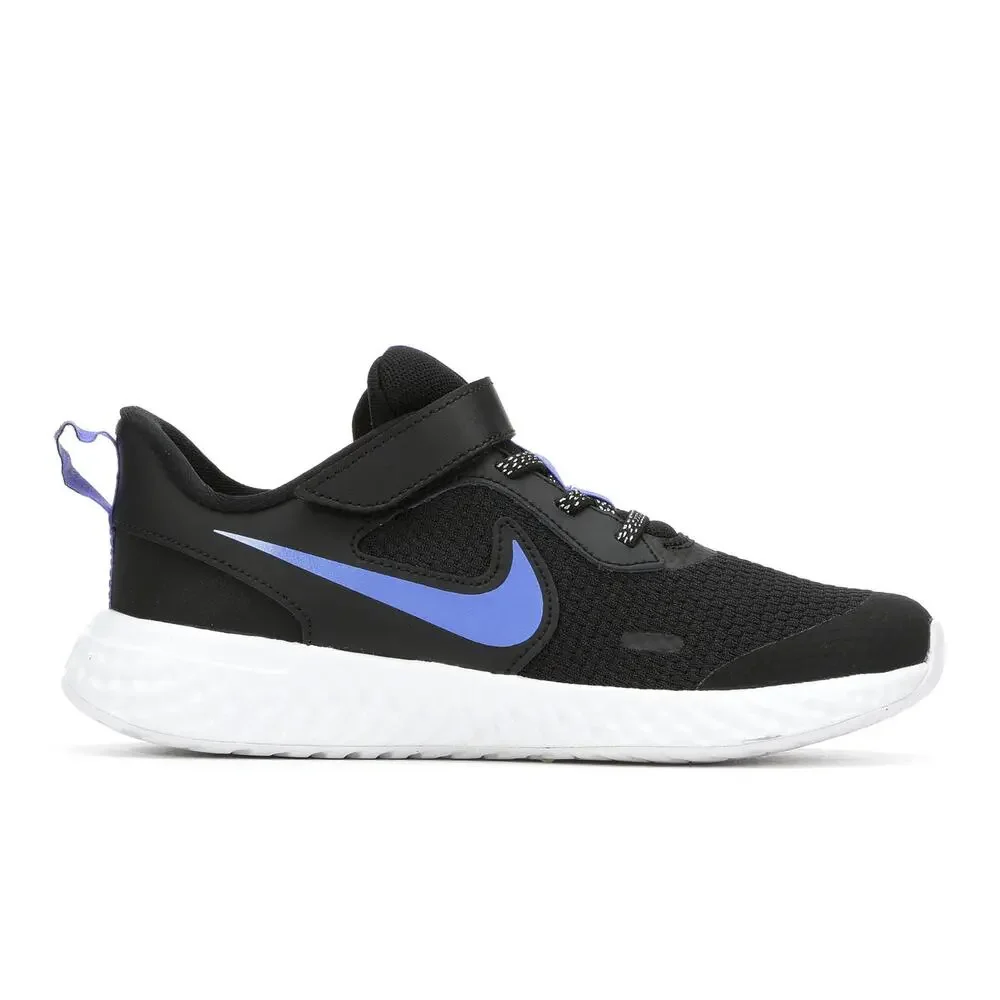 Nike Revolution 5 Kids 10.5 Black Blue Glitter Sneakers CD6839-041
